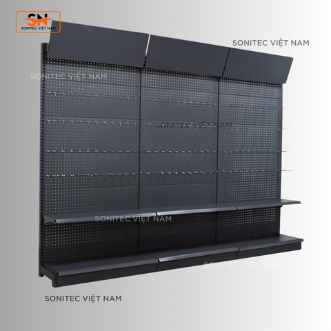 Kệ Ghép Tôn Đục Lỗ Có Tầng Mâm – Giải Pháp Trưng Bày Dụng Cụ, Máy Móc Đa Năng Cho Cửa Hàng