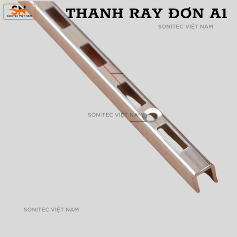Thanh Ray Gắn Tường Đơn A1 – Thép Mạ Inox, Bền Đẹp – Lắp Âm Tường, Tủ Gỗ