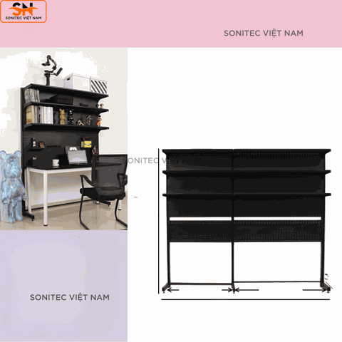 Kệ Sách 3 Tầng Có Lưới Ghép Đôi – Tối Ưu Không Gian, Linh Hoạt Trưng Bày