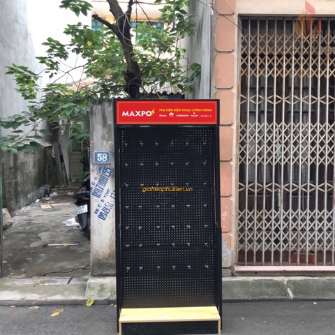 Kệ Treo Ốp Lưng & Phụ Kiện Điện Thoại Khung Sắt Có Đèn Logo Phát Sáng