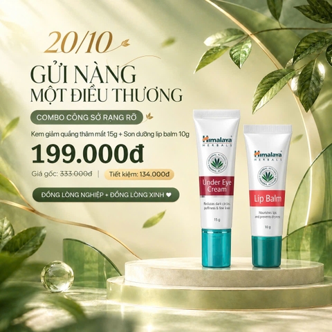 [DEAL HOT 20.10] COMBO CÔNG SỞ RẠNG RỠ Kem giảm quầng thâm mắt 15g + Son dưỡng lip balm 10g