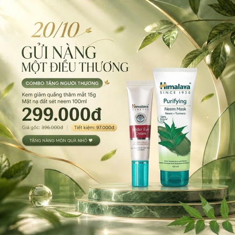 [DEAL HOT 20.10] COMBO TẶNG NGƯỜI THƯƠNG Kem giảm quầng thâm mắt 15g + Mặt nạ đất sét neem 100ml