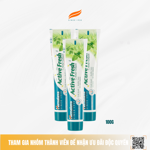 [COMBO 3] KEM ĐÁNH RĂNG HIMALAYA ACTIVE FRESH HERBAL TOOTHPASTE BẢO VỆ NƯỚU GIÚP HƠI THỞ THƠM MÁT (3 TUÝP)