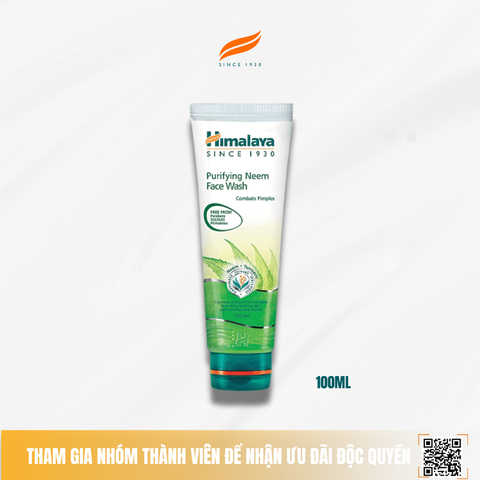 Sữa rửa mặt dịu nhẹ giúp giảm mụn chiết xuất từ lá neem Himalaya Purifying Neem Face Wash 100ml