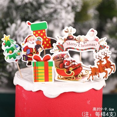Set 24 que cắm GS ông già noel + xe kéo tuần lộc