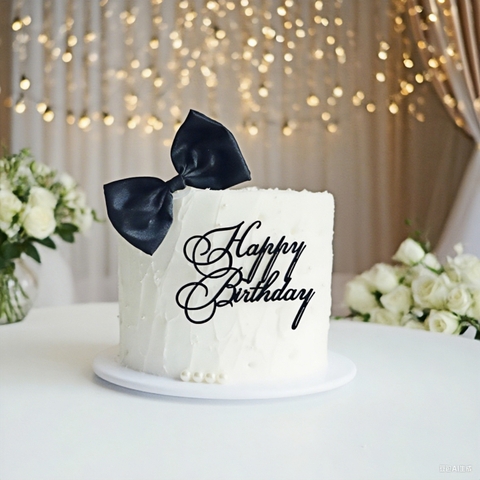 Topper mica mẫu mới HPBD đen uốn bồng 44