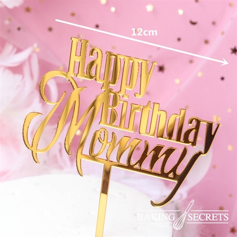 Topper Mica HPBD Mommy vàng