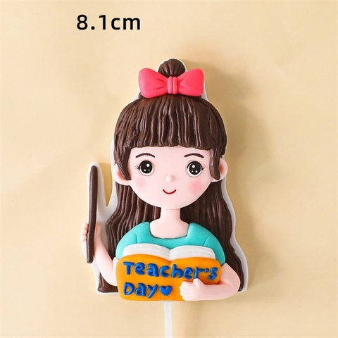 Trang trí gốm mềm cô gái Teacher's day (GV)
