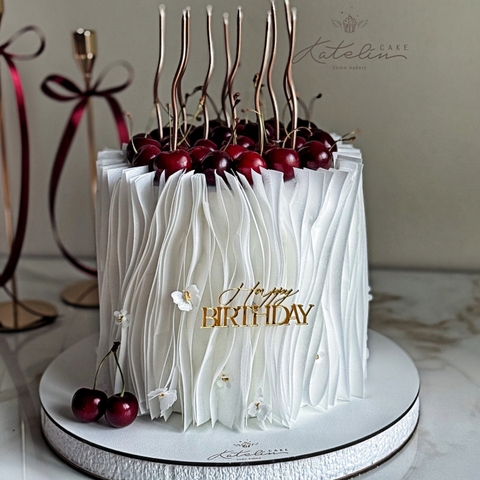 Topper mica mẫu mới HPBD vàng chữ in hàng dưới 43