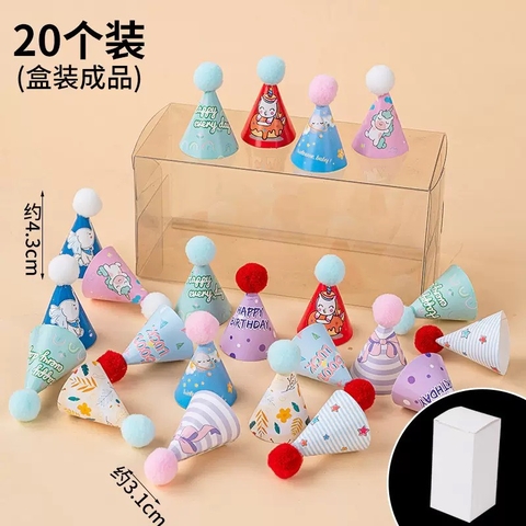 Set 20 mũ sinh nhật mini phong cách hoạt hình dễ thương mẫu 2