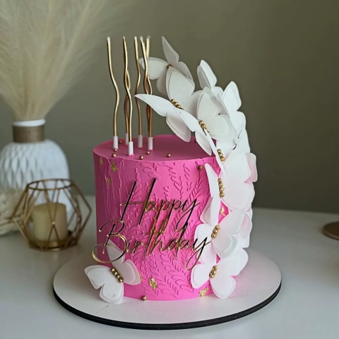 Topper mica mẫu mới chữ HPBD vàng mẫu 68