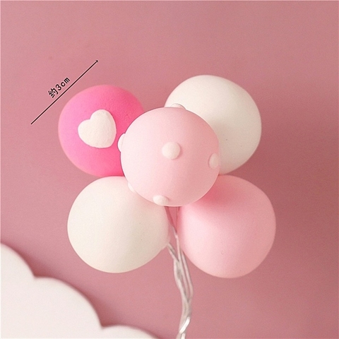 Set chùm bóng 5 quả hồng mix trắng
