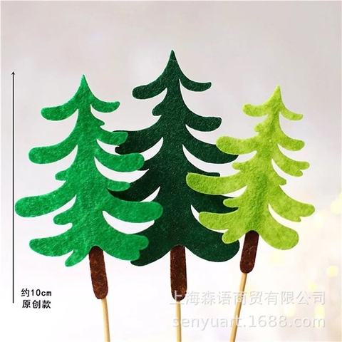 Set 3 que cây thông xốp 3 màu