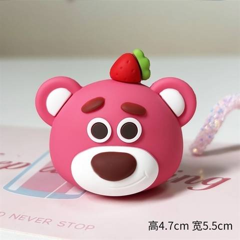 Trang trí silicon hình đầu thú - Gấu dâu Lotso