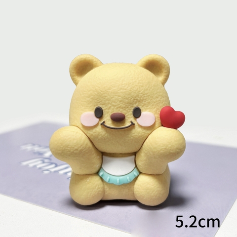 Trang trí silicon gấu Butterbear + tim đỏ (VLT)
