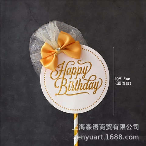 Que cao cấp HPBD nơ ren tròn trắng