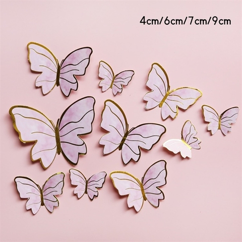 Set 10 que cắm bướm vân hồng kiểu mới