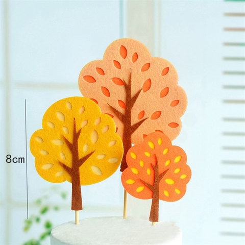 Set 3 que xốp cây lá vàng