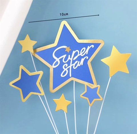 Set 6 que cắm sắt Super Star ngôi sao xanh + vàng
