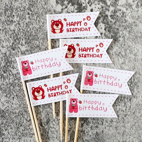 Set 6 que cắm biển hiệu HPDB gấu Lotso (QCG)