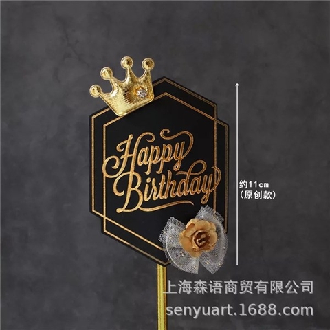 Que cao cấp tứ giác HPBD đen + vương miện
