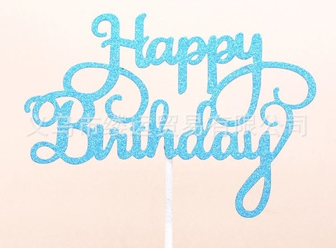 Topper HPBD nét nhỏ xoắn dưới xanh