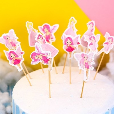 Set 12 que cắm công chúa nhỏ hồng