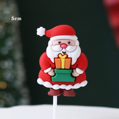 Trang trí silicon GS ông già Noel ôm 2 hộp quà xanh + cam