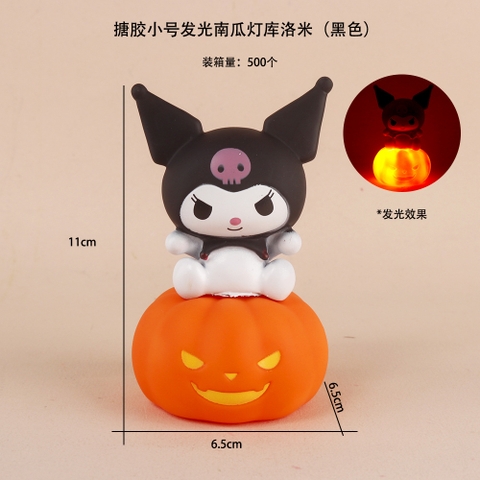 Trang trí mô hình Kuromi + đèn bí ngô Halloween sz 11cm