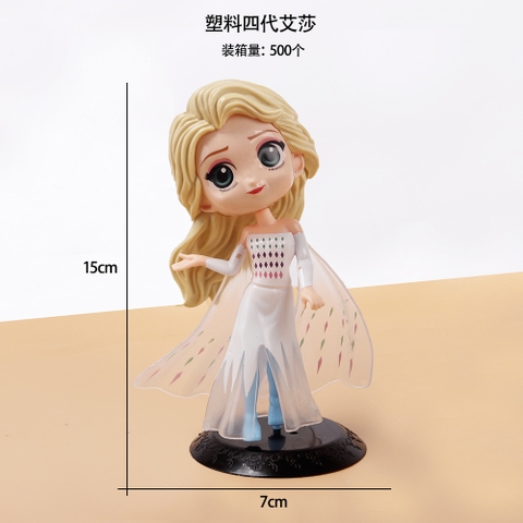 Trang trí công chúa Elsa váy trắng nhựa nhẹ L2