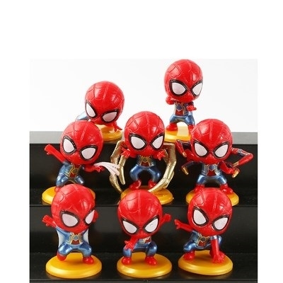 Set 8 người nhện chibi đỏ nhỏ