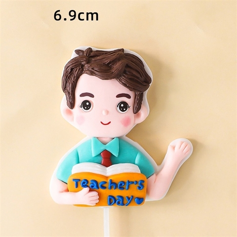 Trang trí gốm mềm chàng trai Teacher's day (GV)