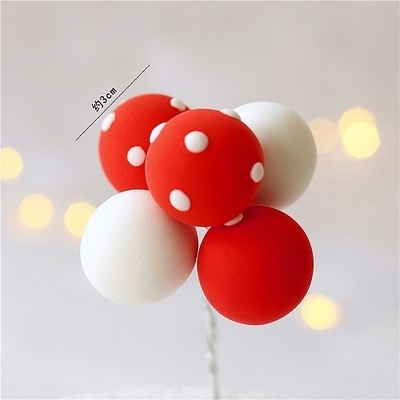 Set chùm bóng 5 quả đỏ mix trắng