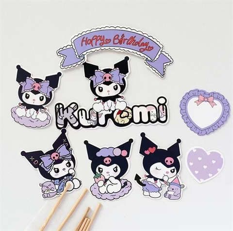 Set que cắm HPBD 5 Kuromi + trái tim