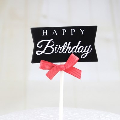 Biển hiệu HPBD đen nơ đỏ