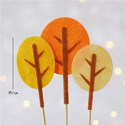 Set 3 cây xốp lá vàng tròn