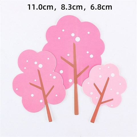 Set 3 que cắm giấy cây lá hồng thường to nhỏ