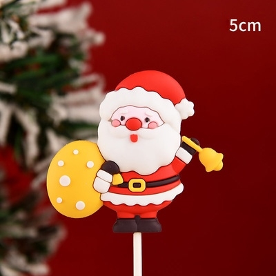 Trang trí silicon GS ông già Noel cầm túi quà vàng (CC)
