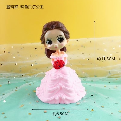 Trang trí công chúa nhựa Belle hồng