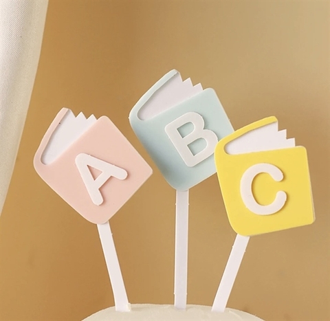 Set 3 topper mica quyển sách ABC (GV)