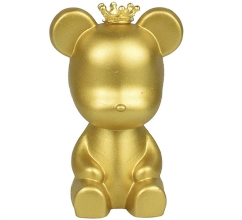 Trang trí tượng gấu Bearbrick đội vương miện vàng