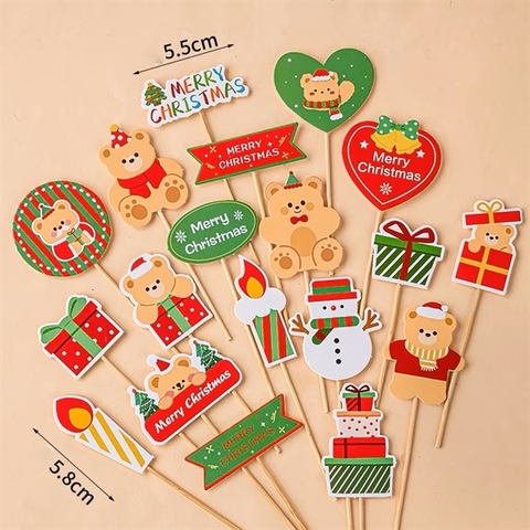 Set 95 que cắm GS Gấu Noel + hộp quà + nến