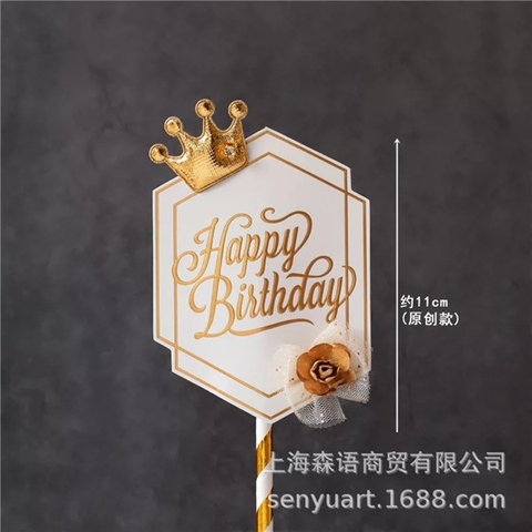 Que cao cấp tứ giác HPBD trắng + vương miện