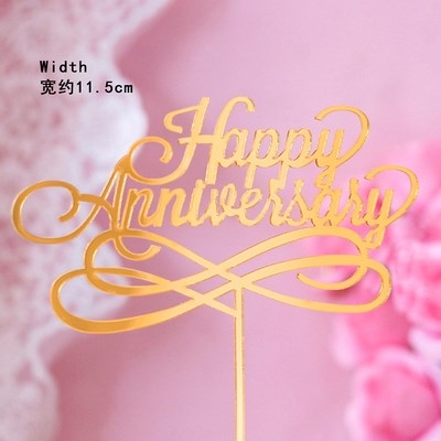 Topper mica HP Anniversary vàng uốn 2 lần
