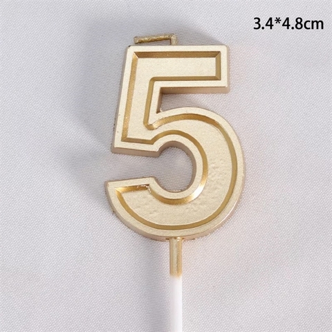Nến số vàng kẻ viền 5