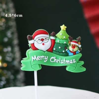 Trang trí silicon GS ông già Noel + tuần lộc giơ tay + cây thông (mới)