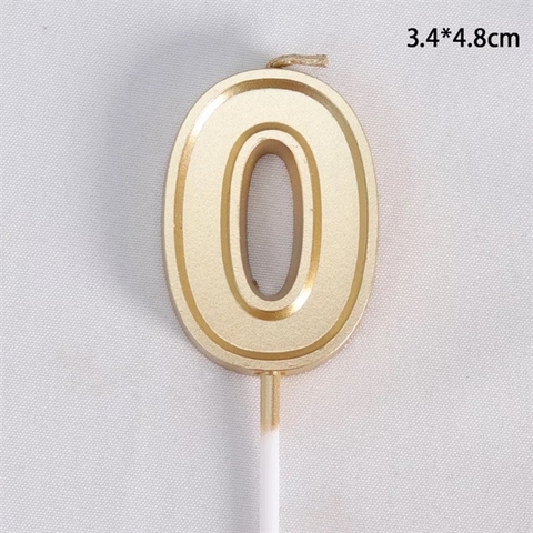 Nến số vàng kẻ viền 0