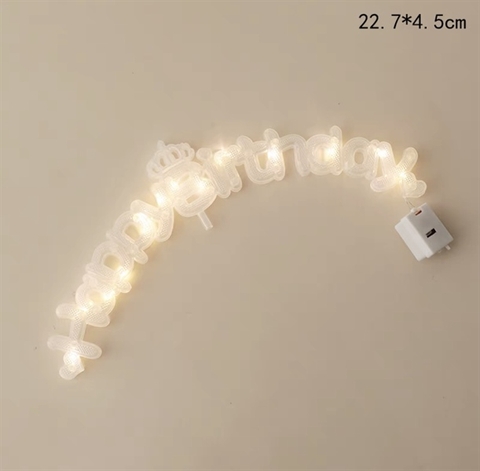 Trang trí đèn led chữ HPBD vương miện