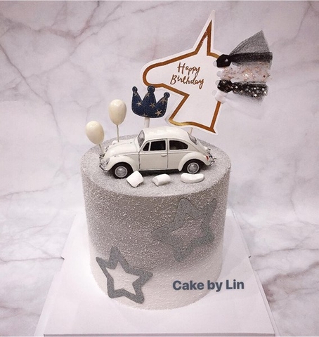 Trang trí xe cổ màu trắng nhựa