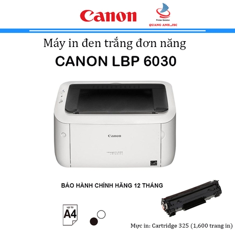 Máy In Laser Đơn Năng Canon 6030 nhỏ gọn ( in 1 mặt / USB / A4 -A5 ) Bảo Hành 12 tháng